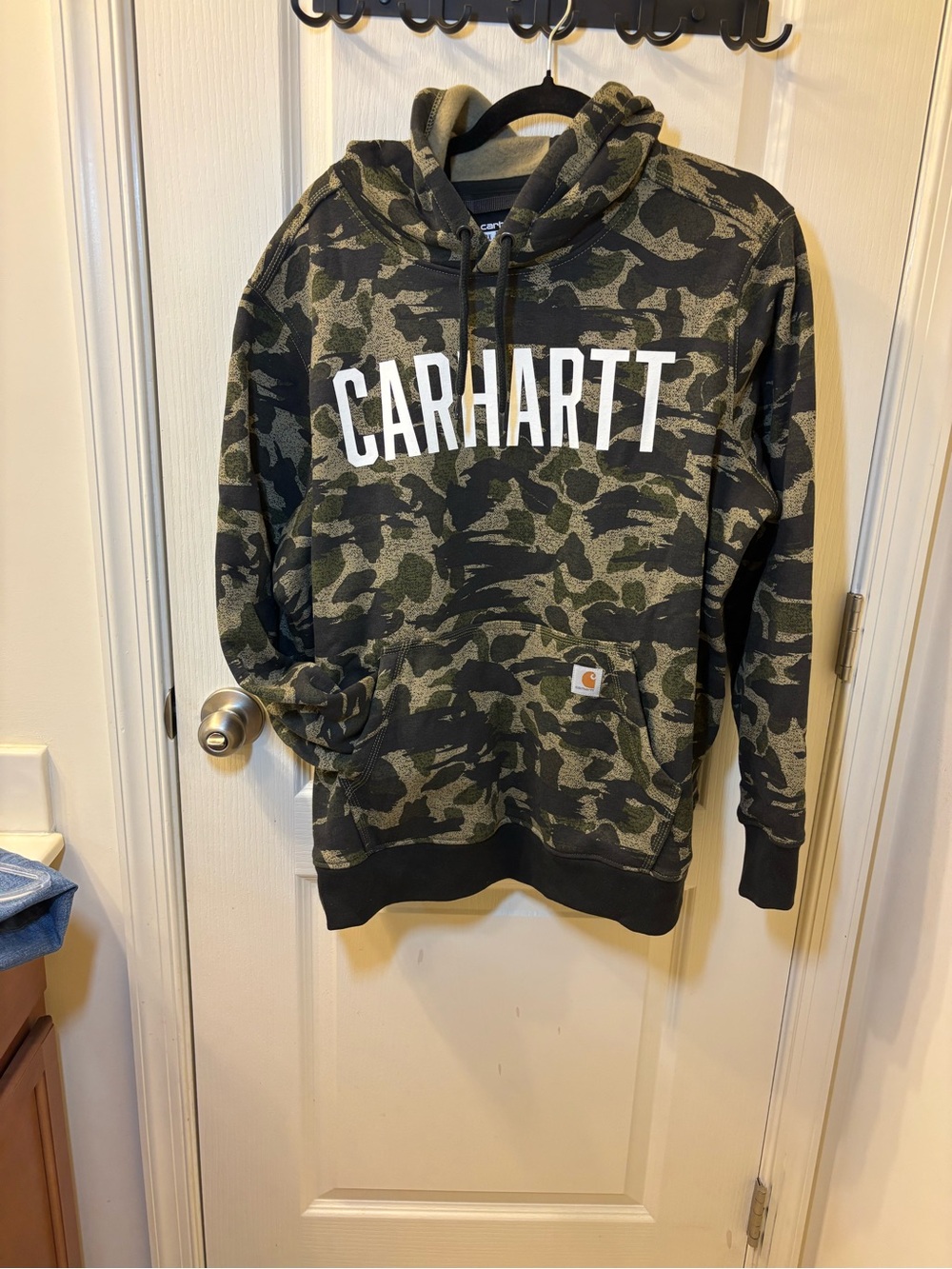 Carhartt Women’s 2X Camo Hoodie Relaxed Fit Spellout Pullover 20W 22W Hunting